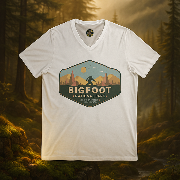 Unisex Bigfoot National Park V-Neck T-Shirt