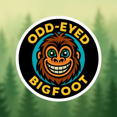 Odd-Eyed Bigfoot Cut Stickers