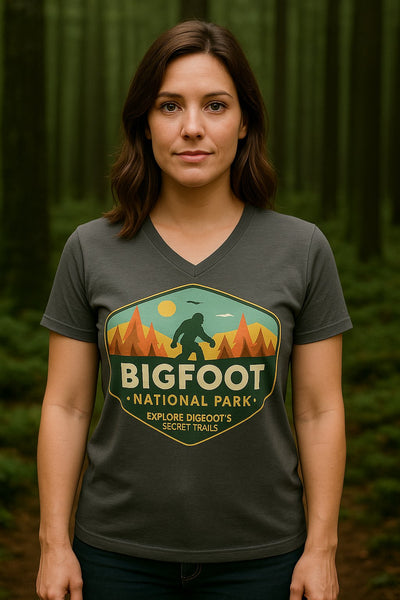 Unisex Bigfoot National Park V-Neck T-Shirt